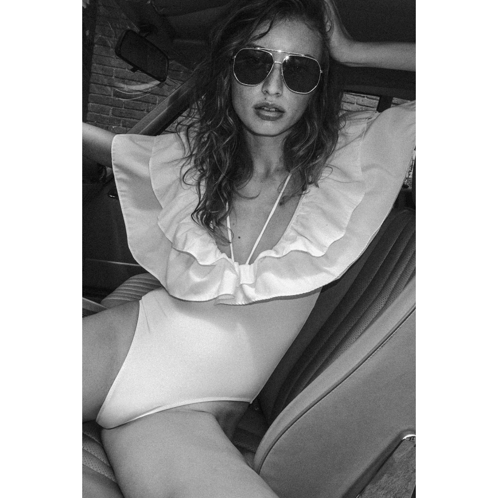 Zara LARGE RUFFLE SWIMSUIT - Picture 7 of 11